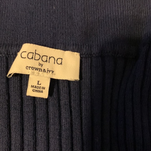 Navy Blue Ribbed Shirt Collared And long Sleeves - Picture 3 of 4